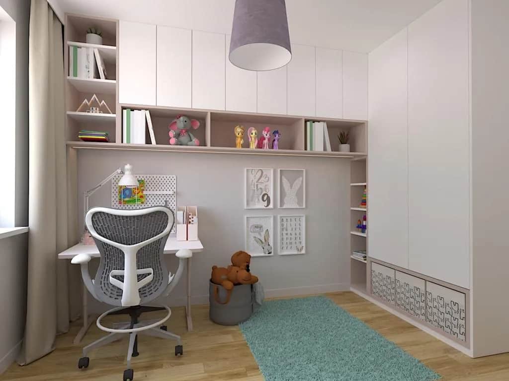 Zabudowa w pokoju dziewczynki: kreatywne pomysły na funkcjonalność